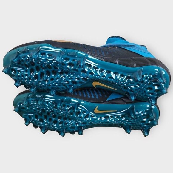 Nike Alpha Menace Pro 2 Football Cleats Teal Black Gold BV3945-403 Mens size 13 - Picture 7 of 8